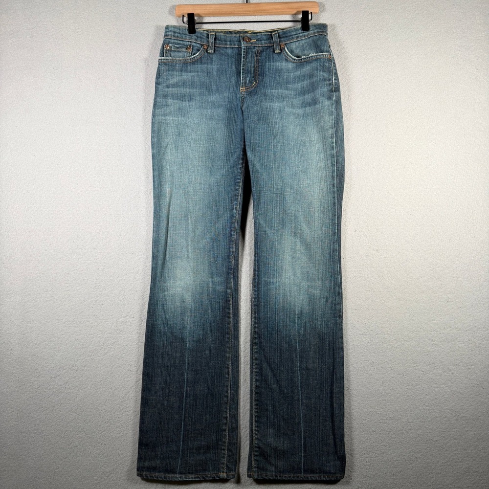 David Kahn Lauren Bootcut Jeans Medium Wash Blue Denim Made in USA Size 8 31x32